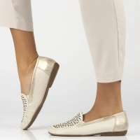 Leather loafers Rieker L6350-60 beige