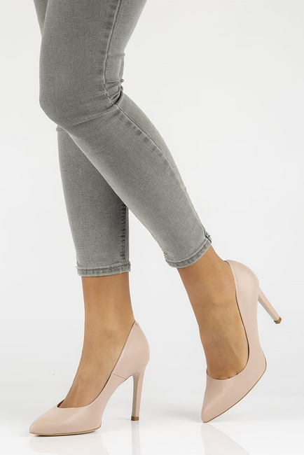 Leather pumps Bravo Moda 1373 powder pink