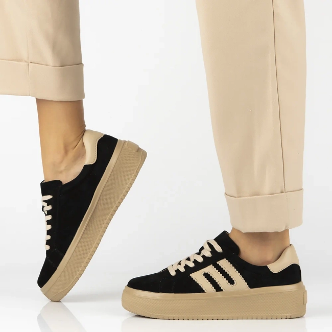 Leather sneakers Filippo DP7173/25 BK black