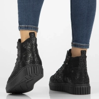 Leather ankle boots DBT6368/24 BK PT black