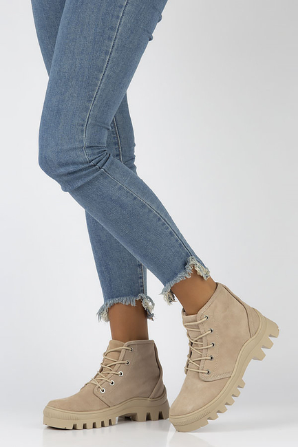 Leather boots Filippo DBT3523/22 BE beżowe