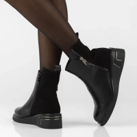 Leather wedge ankle boots Filippo DBT8040/26 BK black
