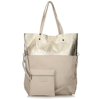 Torebka Toscanio Shopper Skórzany C29 kremowo złoty