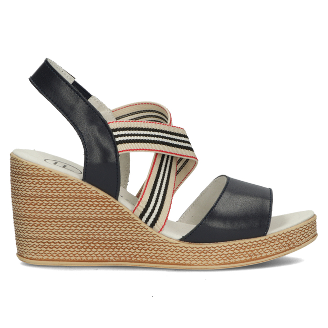 Skórzane sandały Filippo DS3520/22 NV granatowe