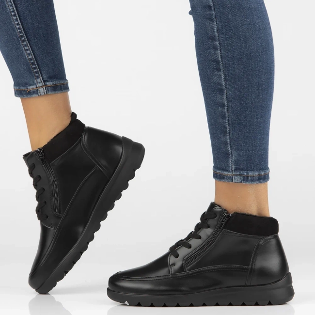 Leather ankle boots Filippo DBT6629/24 BK black