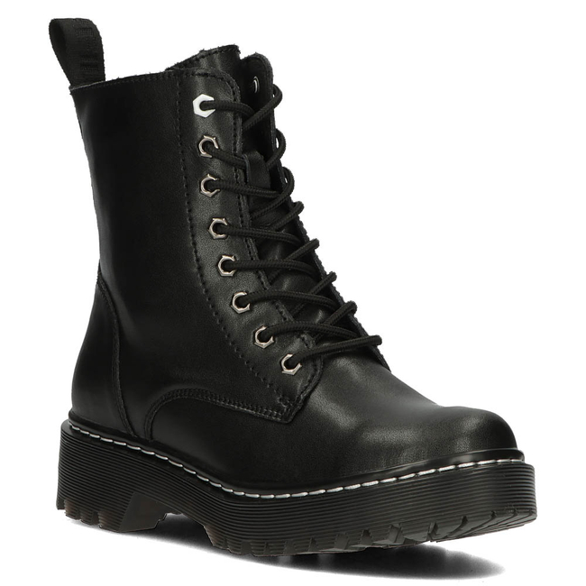Skórzane glany Filippo GL438/22 BK czarne
