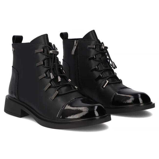 Leather ankle boots Filippo DBT7154/25 BK black