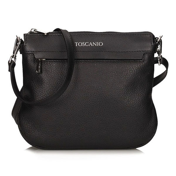 Handbag Toscanio Leather Messenger Bag C238 black