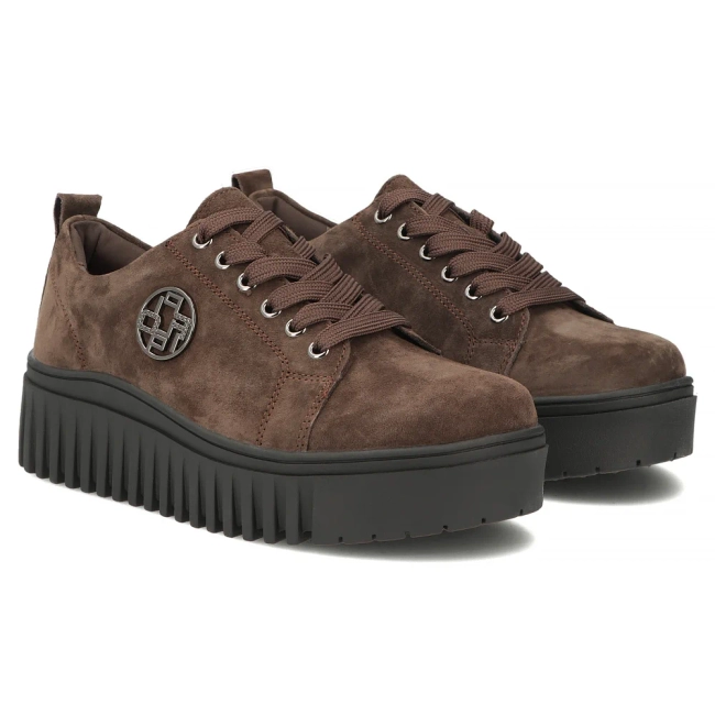 Skórzane sneakersy Filippo DP8271/26 D BR brązowe