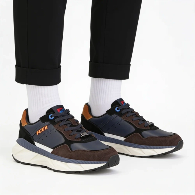 Skórzane sneakersy Filippo MSP7838/26 NV granatowe