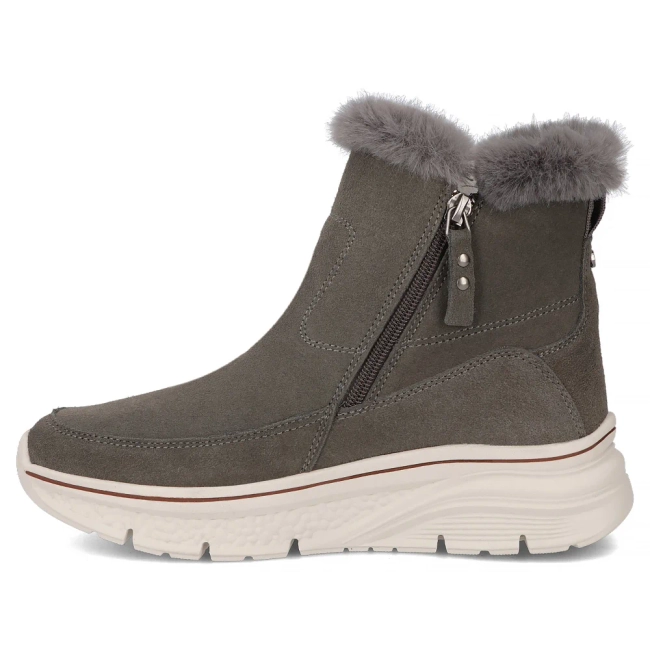 Skórzane botki botki na platformie Filippo DBT7291/25 GR szare