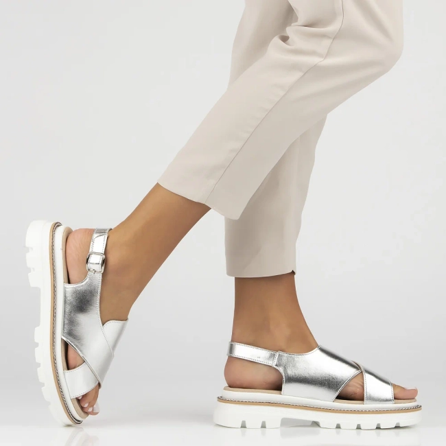 Leather sandals Filippo DS7047/25 SI silver