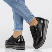 Skórzane sneakersy Filippo DP3152/21 BK Czarne