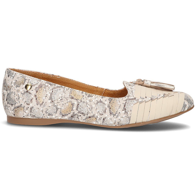 Leather ballerinas Filippo 04016 beige gold