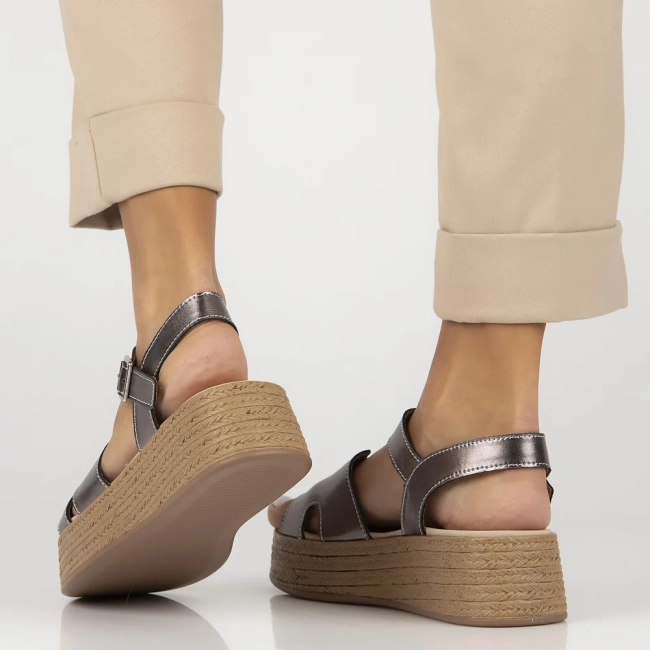 Leather sandals Filippo DS7024/25 GN gun metal