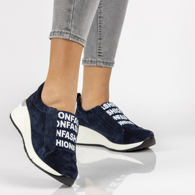 Leather Sneakers Filippo DP2053/21 NV navy blue