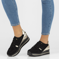 Leather sneakers Filippo DP3407/21 BK GO Black