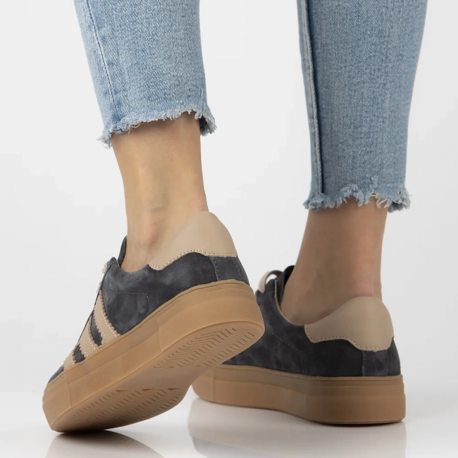 Skórzane sneakersy Filippo DP6798/25 GR BE szare