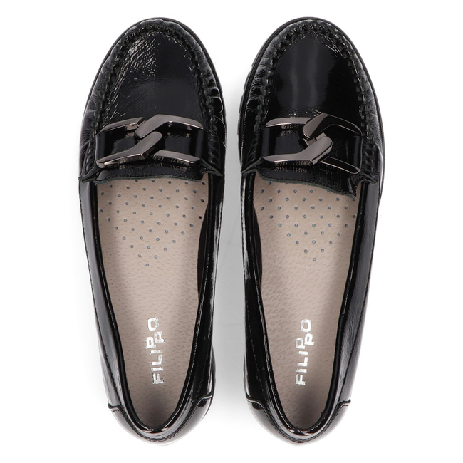 Skórzane mokasyny Filippo 10134 czarne