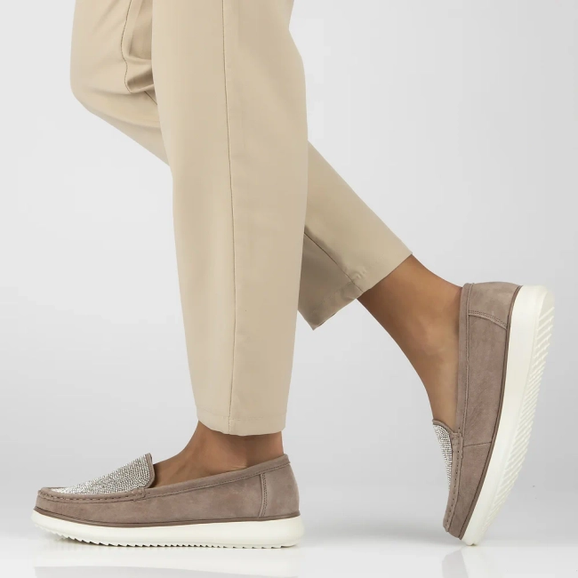 Skórzane mokasyny Filippo DP6759/25 BE beżowe