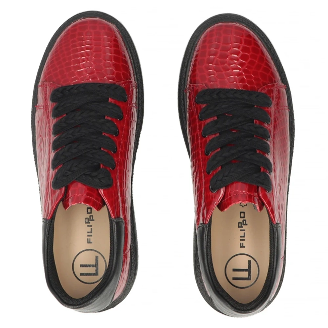 Leather sneakers Filippo DP6119/26 RD CR red