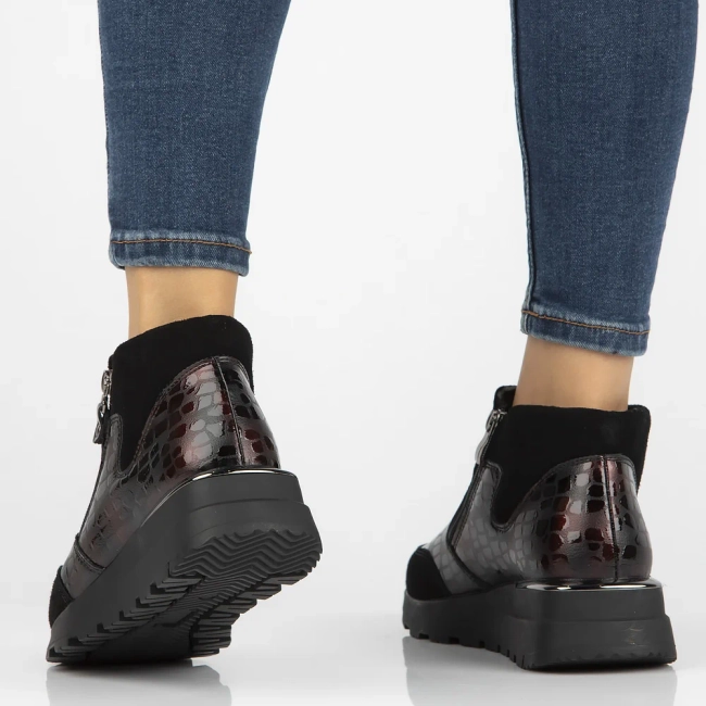 Leather ankle boots DBT6348/24 BG burgundy