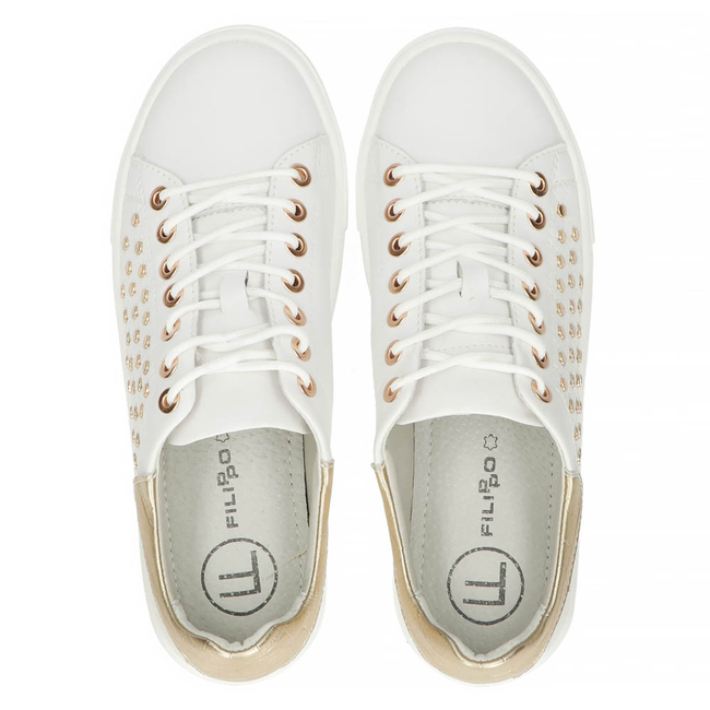 Skórzane półbuty FILIPPO DP3531/22 WH białe