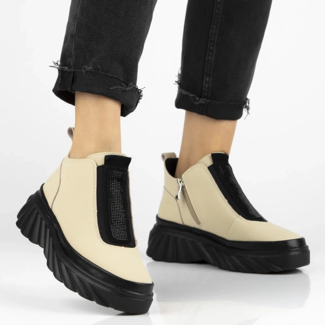 Leather ankle boots Filippo DBT7426/25 BE beige