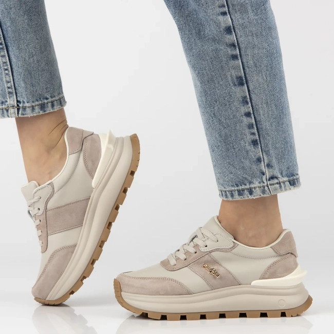 Leather sneakers Filippo DP7003/25 BE beige