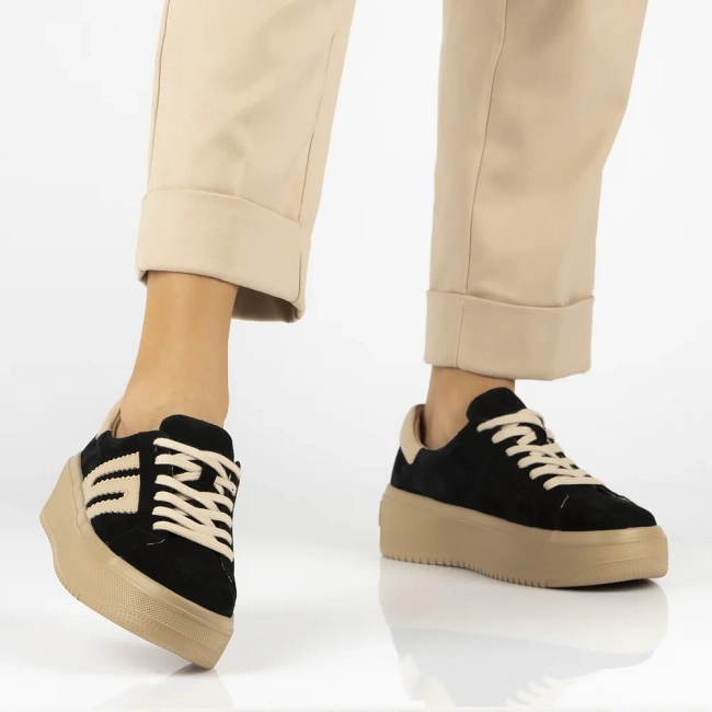 Leather sneakers Filippo DP7173/25 BK black