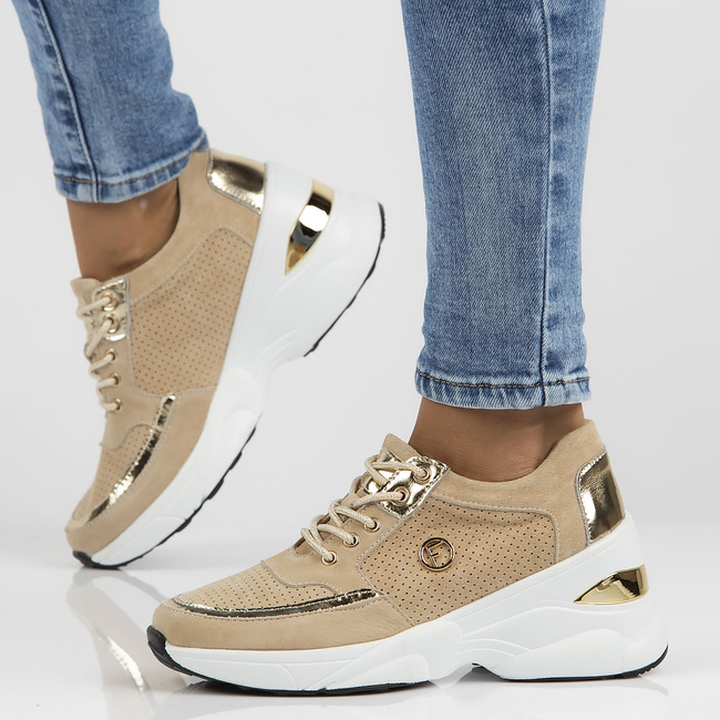 Leather Sneakers Filippo DP3655/22 BE beżowe