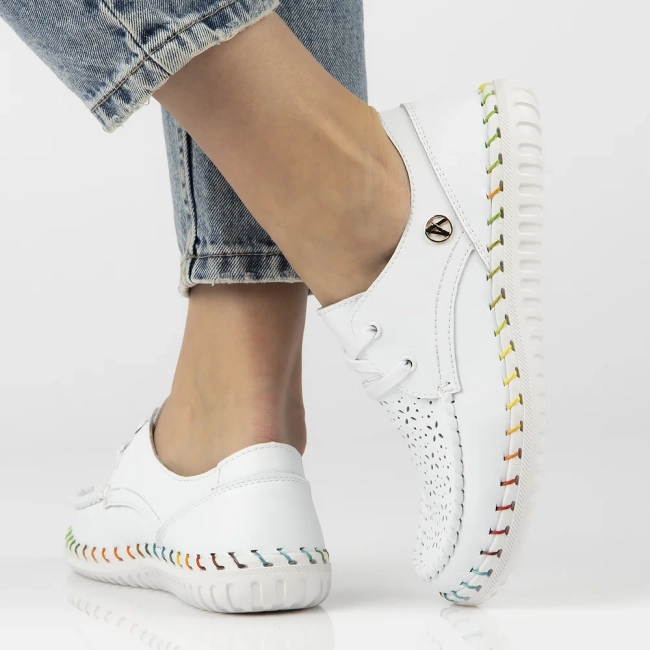 Skórzane półbuty Artiker 54C1517 białe