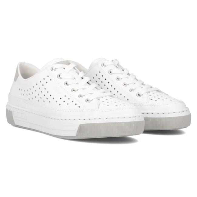 Leather sneakers Rieker L8849-80 white