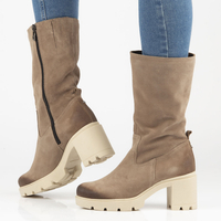 Zamszowe kozaki Filippo 70114 Taupe