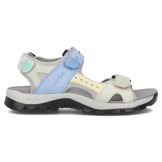 Leather sandals Filippo DS7033/25 BL GE blue and green