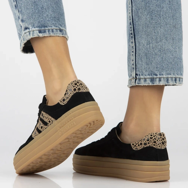 Leather sneakers Filippo DP6744/25 BK LEO black