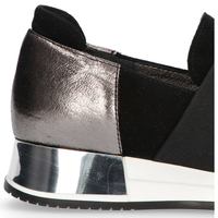 Półbuty Filippo 018 Czarny Zamsz/Nikiel