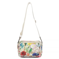 Messenger bag beige flowers