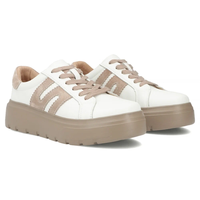 Skórzane sneakersy Filippo DP7515/26 WH BE białe