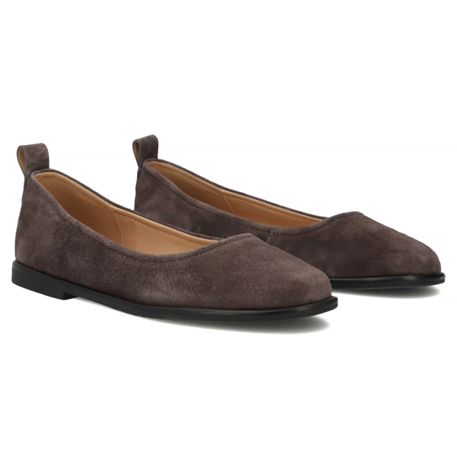 Skórzane baleriny Filippo DP7741/26 D BR brązowe