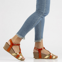 Leather sandals Yokono MORA-011 FLASH red
