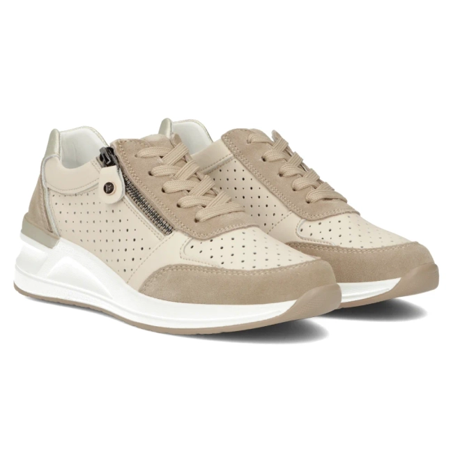 Leather sneakers Filippo DP6011/24 BE beige