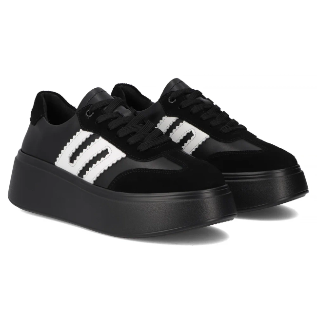 Leather sneakers Filippo DP7289/25 BK black