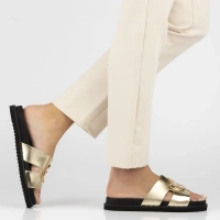 Leather flip-flops Filippo DK7050/25 GO gold