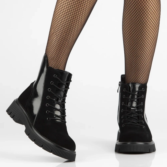 Leather ankle boots DBT6385/24 BK black