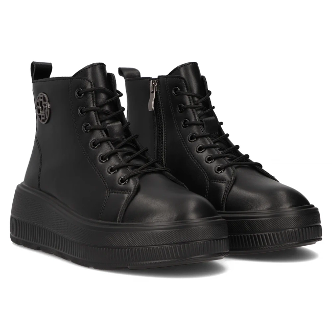 Leather ankle boots DBT6374/24 BK black