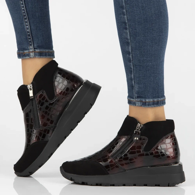 Leather ankle boots DBT6348/24 BG burgundy