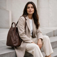 Dark brown backpack Sam