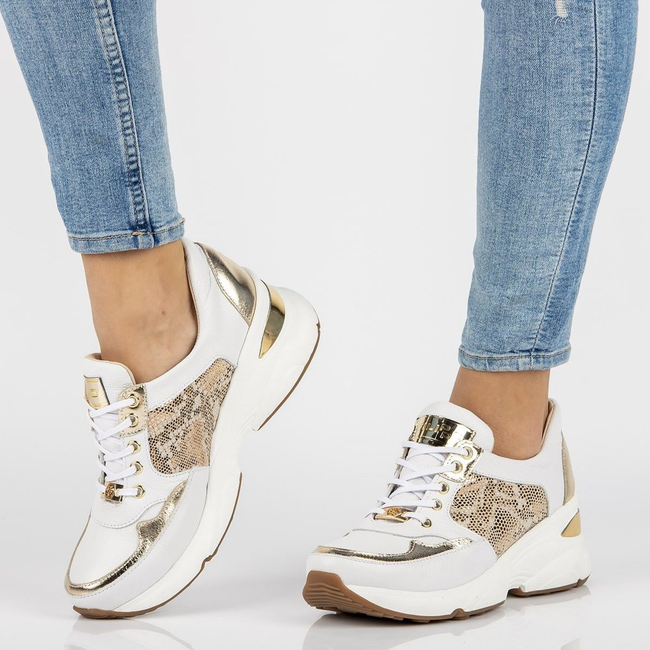 Leather sneakers Filippo 087 white gold