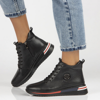 Leather sneakers DBT4215/22 BK black